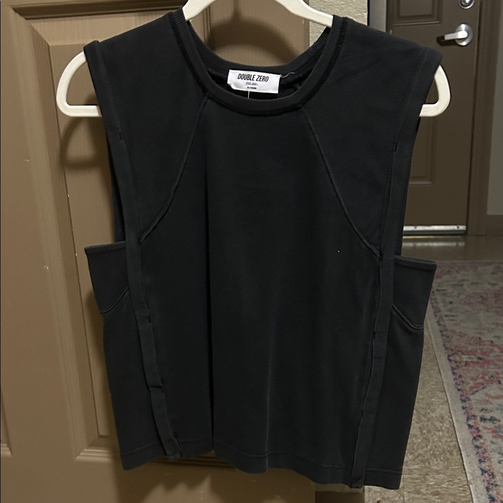 Double Zero Charcoal Sleeveless Top